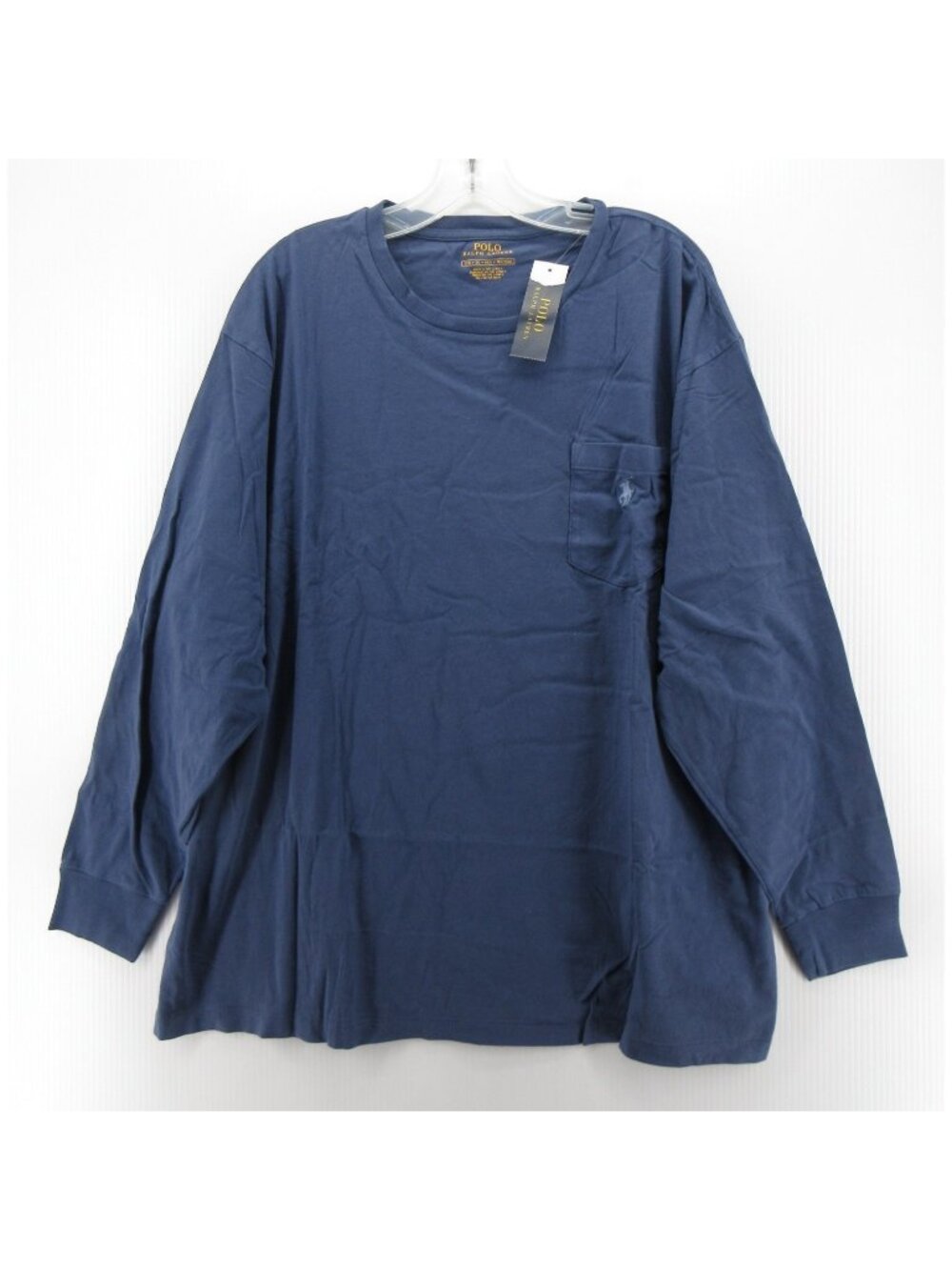 Polo Ralph Lauren Shirt 2XB Big Navy Pullover Pocket Classic Crewneck